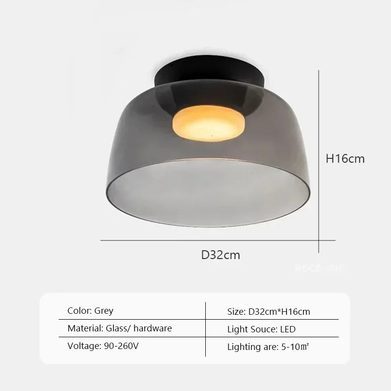 Afralia™ Nordic Glass Bowl LED Ceiling Light for Home Decor Luminaires