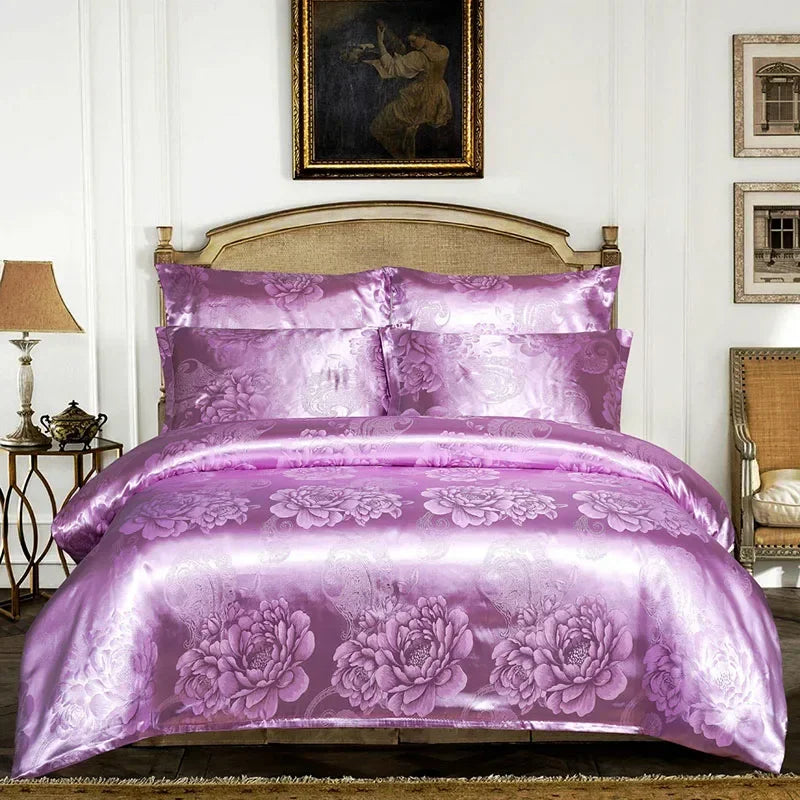 Afralia™ European Satin Jacquard Duvet Cover Set - Smooth & Luxurious Summer Bedding Kit