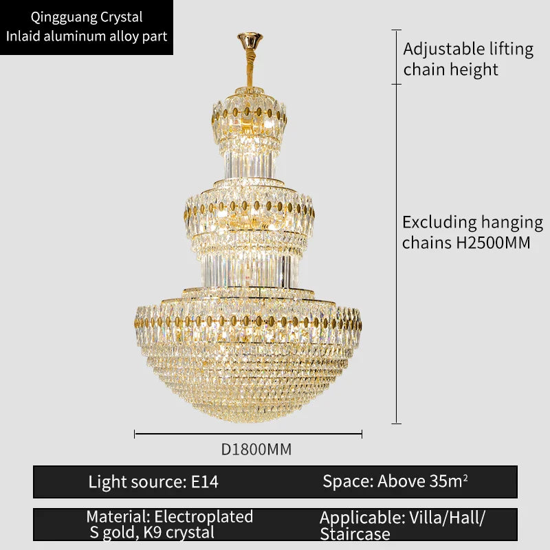 Afralia™ Crystal Duplex Decorative Luxury Lighting for Hotel Lobbies and Living Rooms