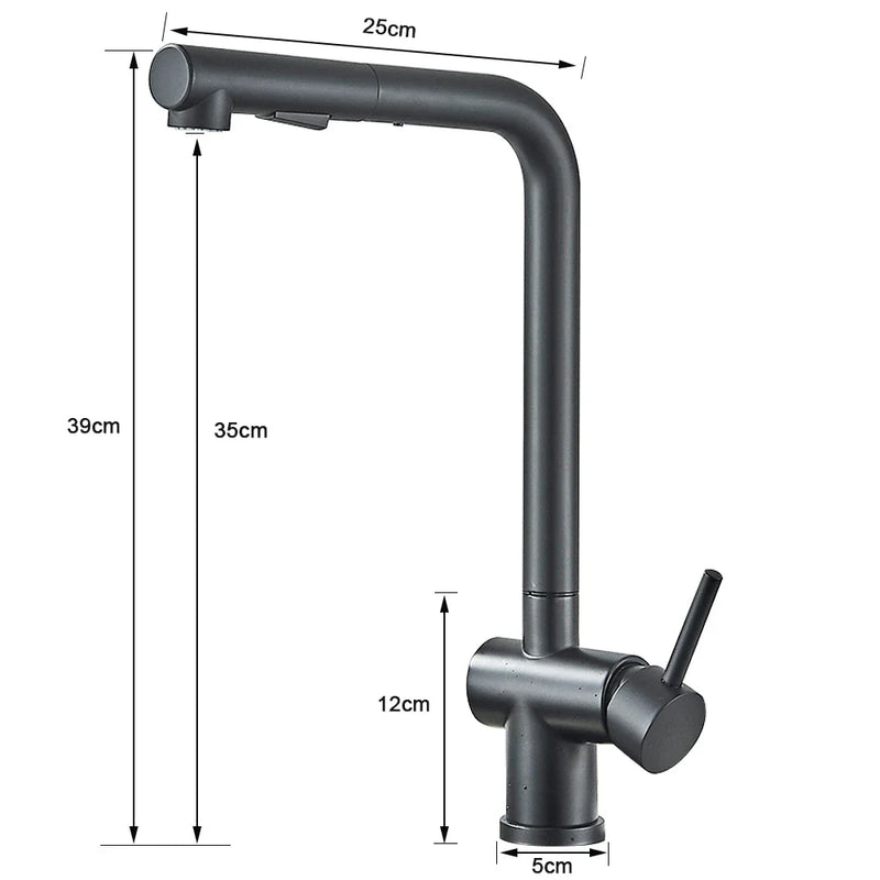 Afralia™ Black Gourmet Kitchen Faucet with Flexible Sprayer and Dual Nozzle