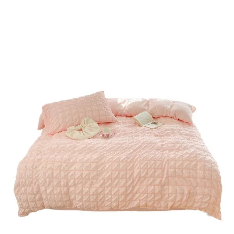 Afralia™ Plush Winter Quilt Set - Cozy Bedding in Solid Colors & Plaid
