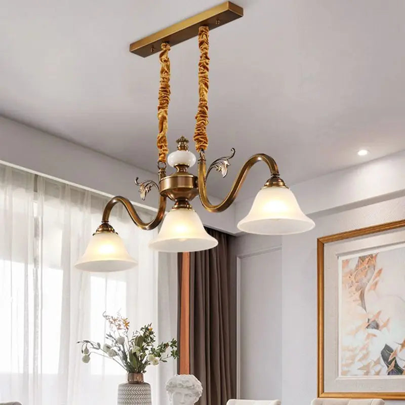 Afralia™ Coffee Colored Three Headed Pendant Light - Simple & Atmospheric for American Style Restaurant