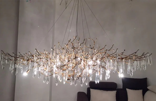 Afralia™ Crystal Chandelier - Modern Retro Pendant Lamp for Dining & Living Room