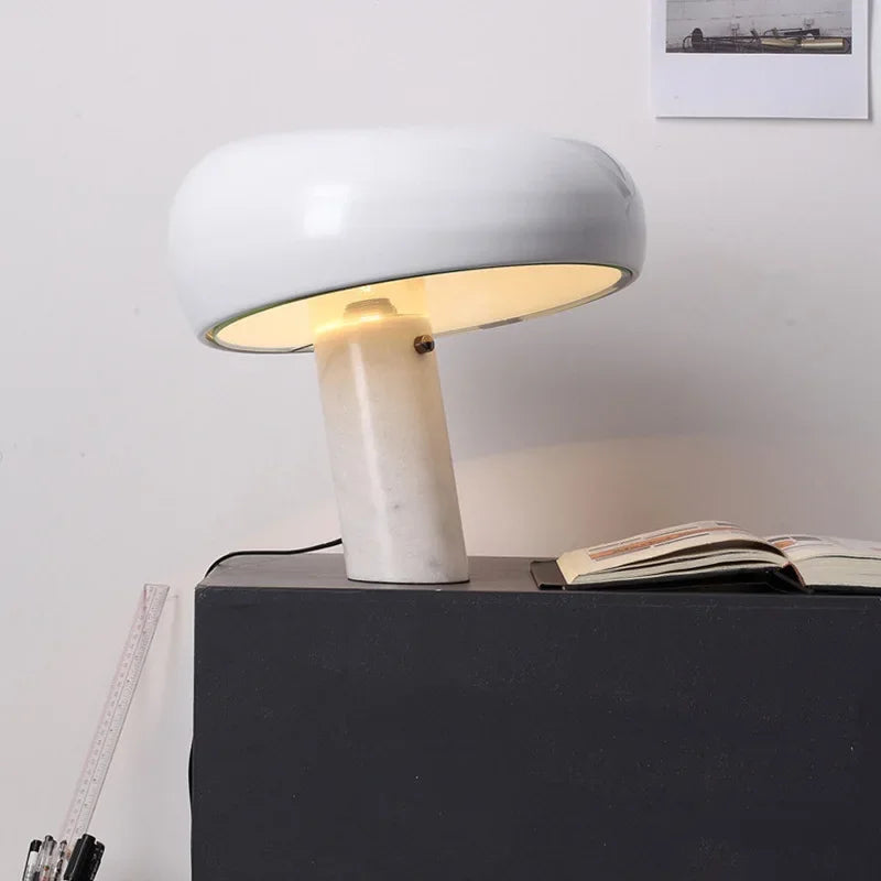 Afralia™ Luxury Marble Mushroom Lamp: Modern LED Table Lamp for Villa Study Room & Bedroom