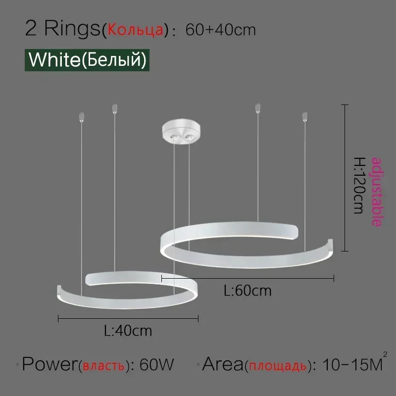 Afralia™ Minimalist Circle Rings Ceiling Chandelier Pendant Light for Home Decor