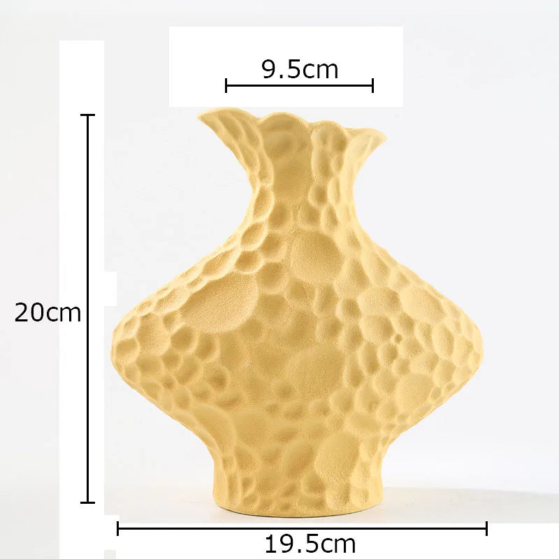 Afralia™ Frosted Ceramic Vase Artificial Floral Decor Desk Decoration Modern Flower Arrangement