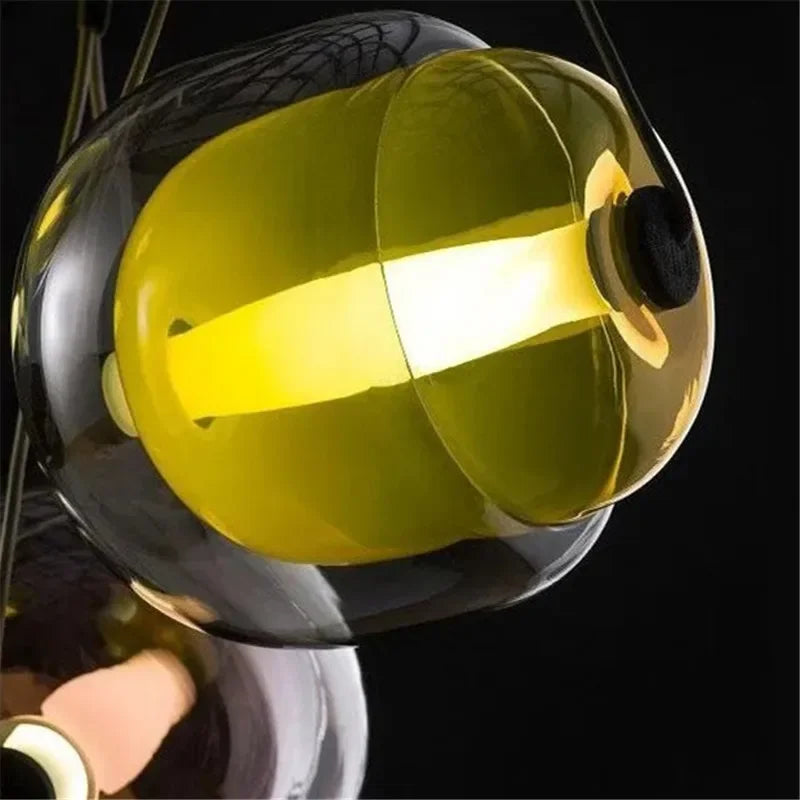 Afralia™ Glass Mini LED Pendant Light: Colorful & Stylish Hanging Chandelier for Kitchen, Bar, Restaurant