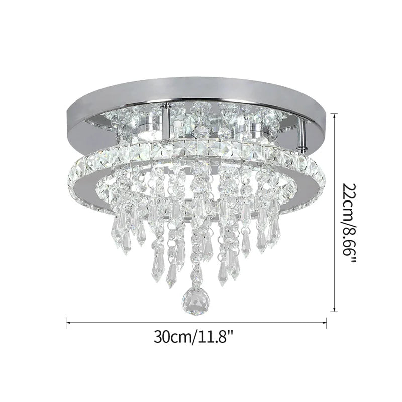 Afralia™ Crystal Ceiling Lamp Smart LED Chandelier Remote Control Hanging Decor