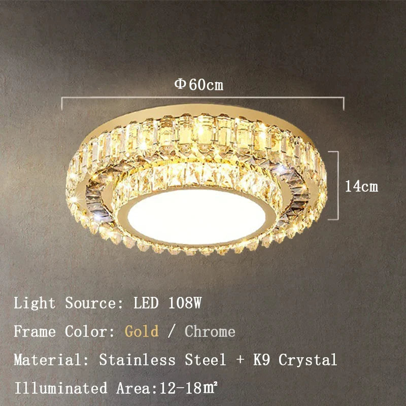 Afralia™ Crystal LED Ceiling Light: Modern European Design for Bedroom and Living Room Decor