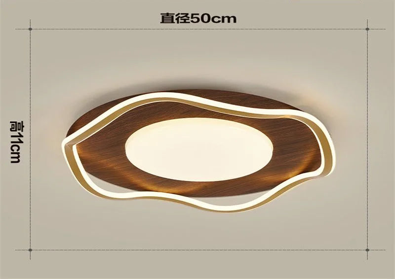 Afralia™ Walnut Ceiling Lamp Modern Master Bedroom Dining Room Nordic Chinese new