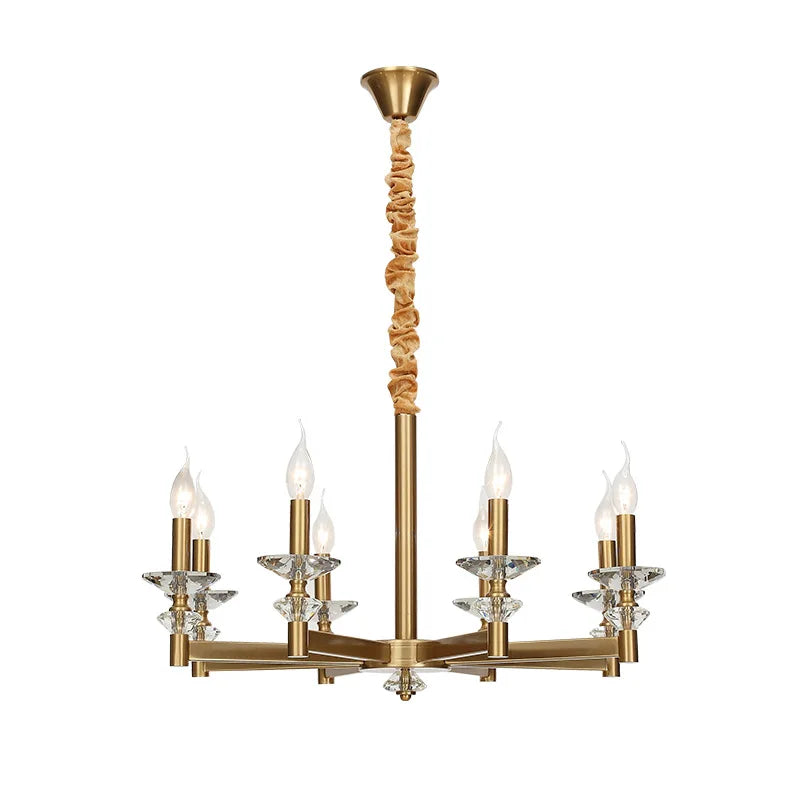 Afralia™ Glass Candle Crystal Chandelier: Elegant European Retro Style for Living Room and Dining Room