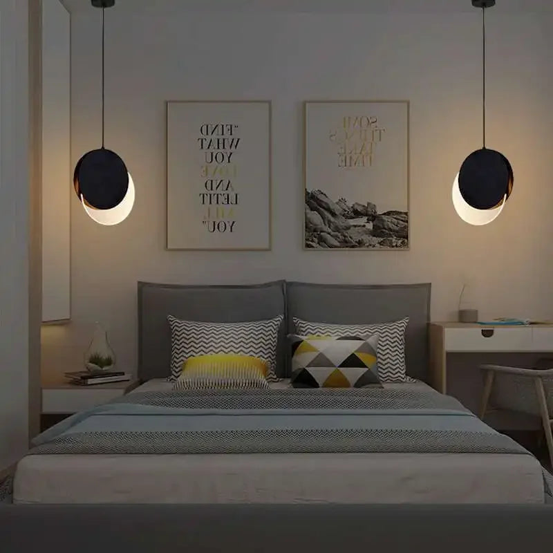 Afralia™ Moon Pendant Light: Modern LED Hanging Lamp for Home, Restaurant, Bar, Bedroom