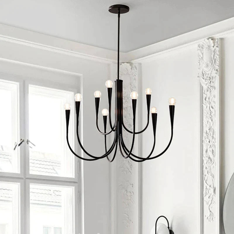 Afralia™ Gold Chandelier: Modern Nordic Metal LED Lighting for Living Room, Kitchen, and Restaurant