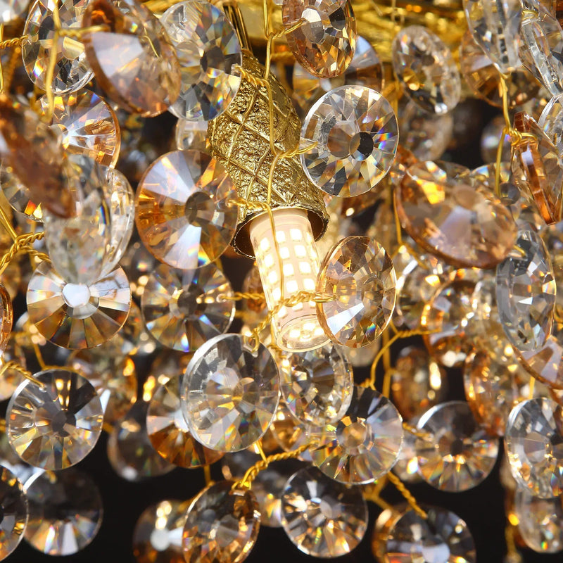 Afralia™ Crystal Sunflower Branch Chandelier: Luxurious Indoor Branch-Shaped Light