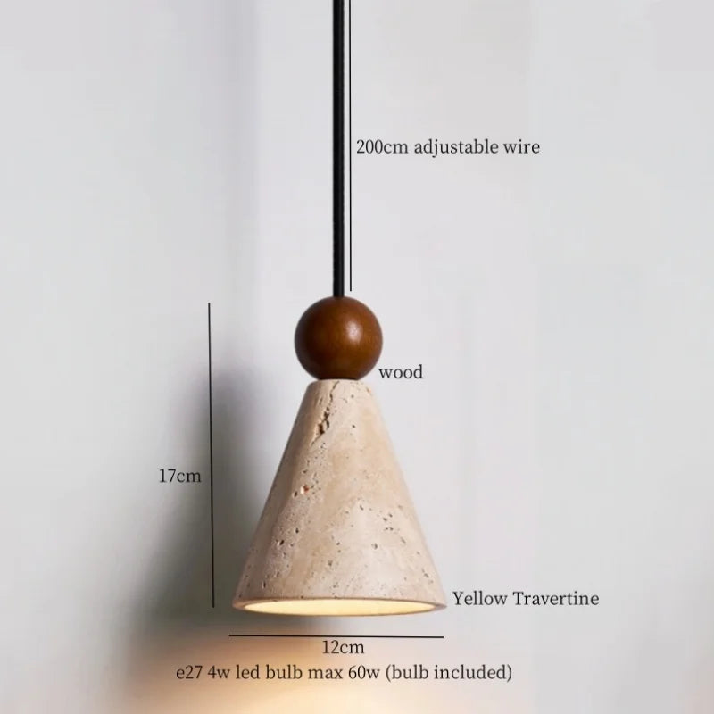 Afralia™ White Glass LED Pendant Light - Yellow Travertine Mid Century Hanging Lamps