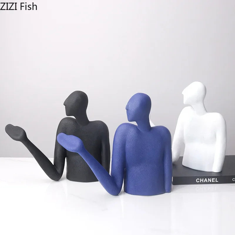 Afralia™ Abstract Character Resin Sculpture Desk Decoration for Modern Aesthetics