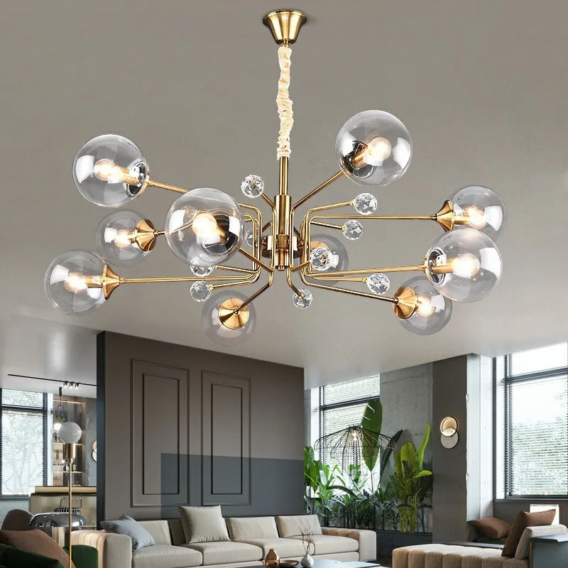 Afralia™ Glass Bubble Chandelier: Luxury LED Glass Ball Suspension Lamp for Living Room, Bedroom, and Shop