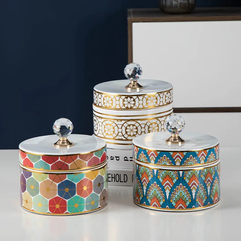 Afralia™ Crystal Ball Ceramic Jewelry Box: Decorative Storage Jar for Home Organization