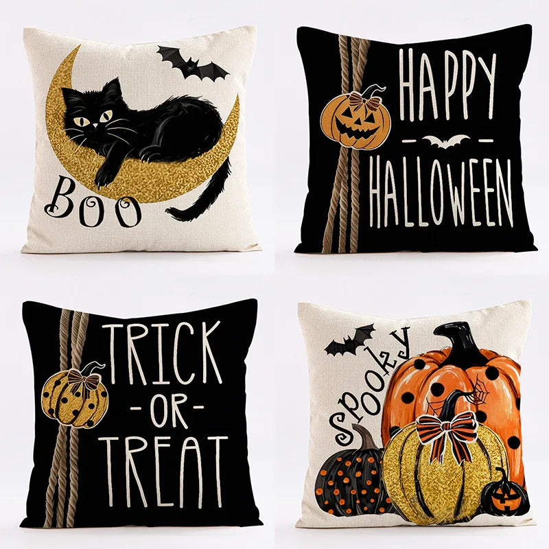 Halloween Pumpkin Witch Pillow Case Set for Home Sofa Decoration by Afralia™