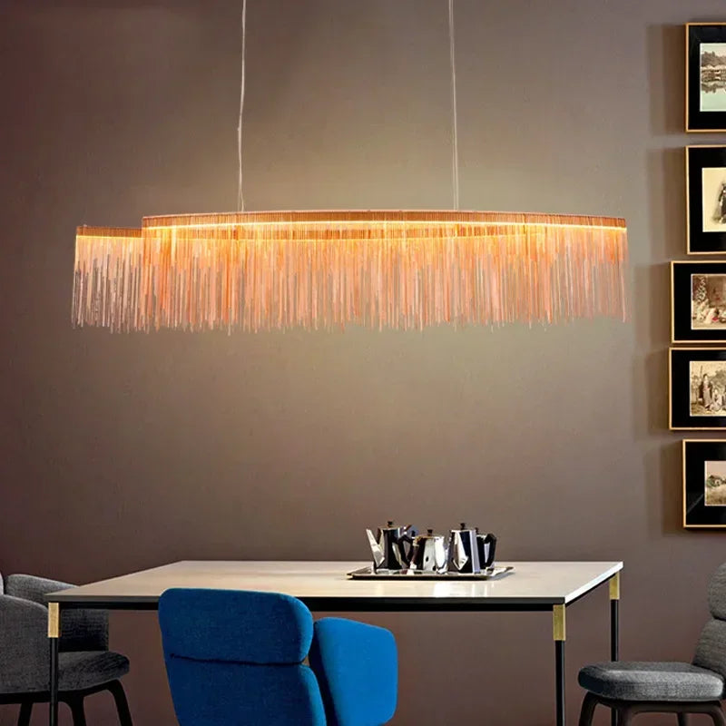 Afralia™ LED Tassel Chandeliers | Waterfall Hanging Pendant Light | Modern Art Decor Lighting