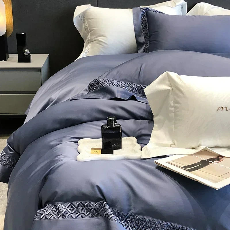 Afralia™ Queen Bedding Set: High End Hollow-carved Design Lyocell Fibres Duvet Cover Set