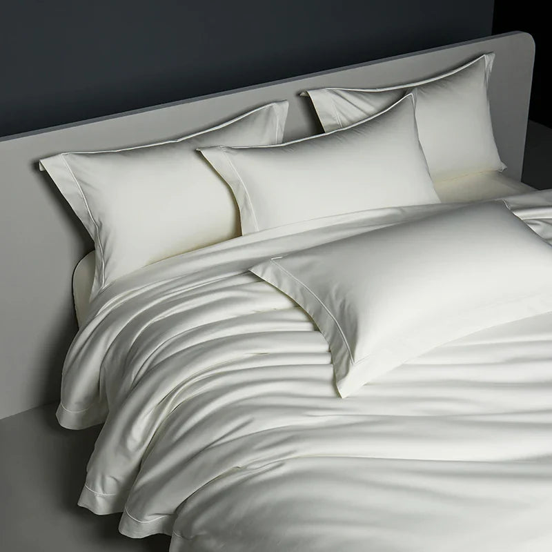 Afralia™ Luxury 1200TC Egyptian Cotton Hotel Bedding Set - Queen King Duvet Cover Flat Sheet Pillowcases