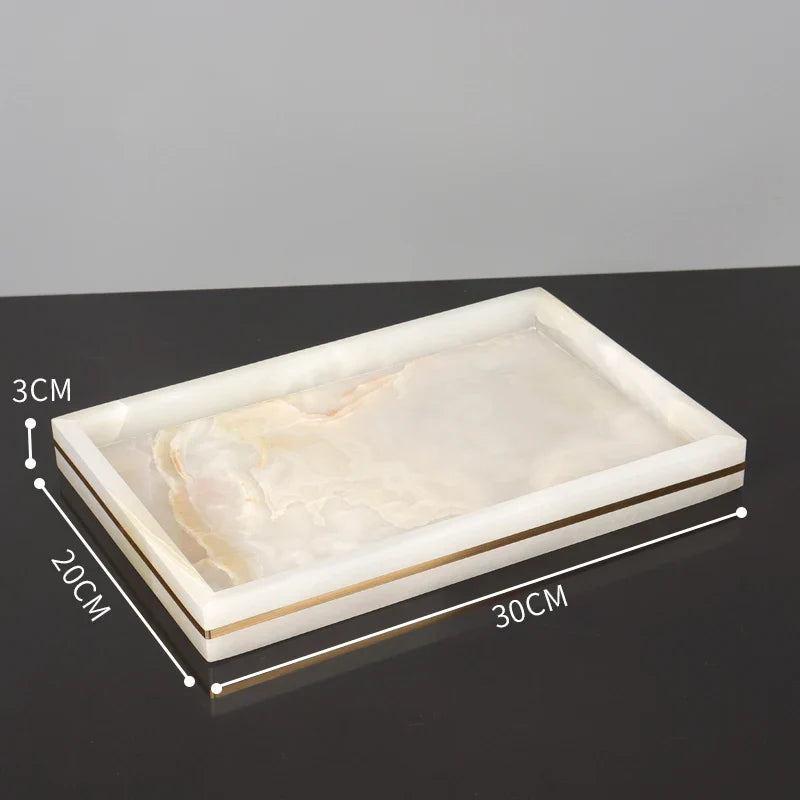 Afralia™ White Onyx Marble Bathroom Set
