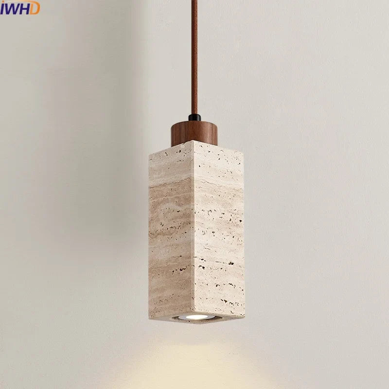 Afralia™ Travertine LED Pendant Lamp for Home Decor and Lighting Applciation