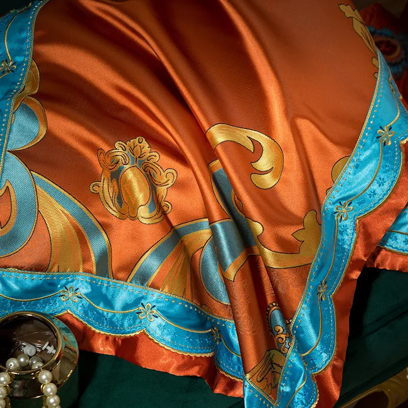 Afralia™ 200S Embroidery Cotton Bedding Set: Queen King Linens with Duvet, Sheet, Pillowcase