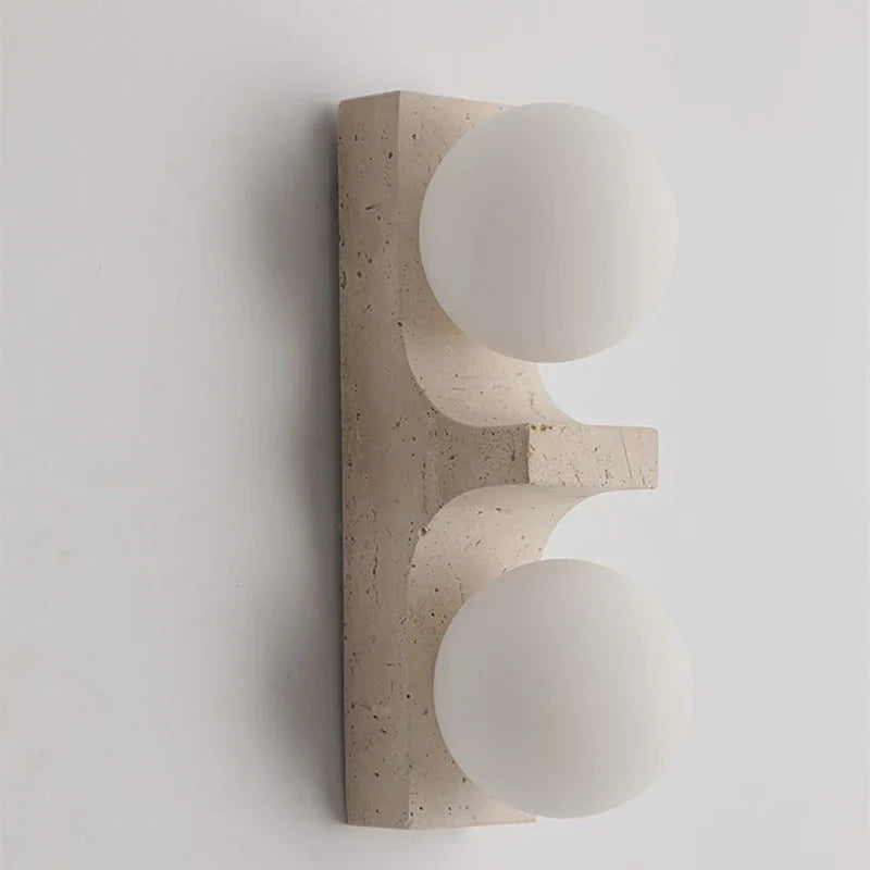 Afralia™ Yellow Travertine Glass LED Wall Lamp - Wabi-Sabi Style