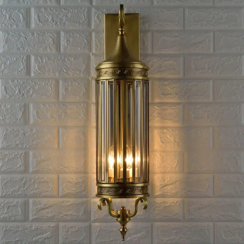 Afralia™ Copper Outdoor Wall Lamp: Waterproof & Bright Courtyard Light