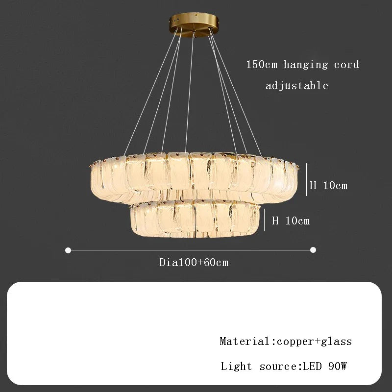 Afralia™ Cloudy Smokey Glass Pendant Lights with LED, Round Metal Ceiling Lamps for Luxe Home Decor