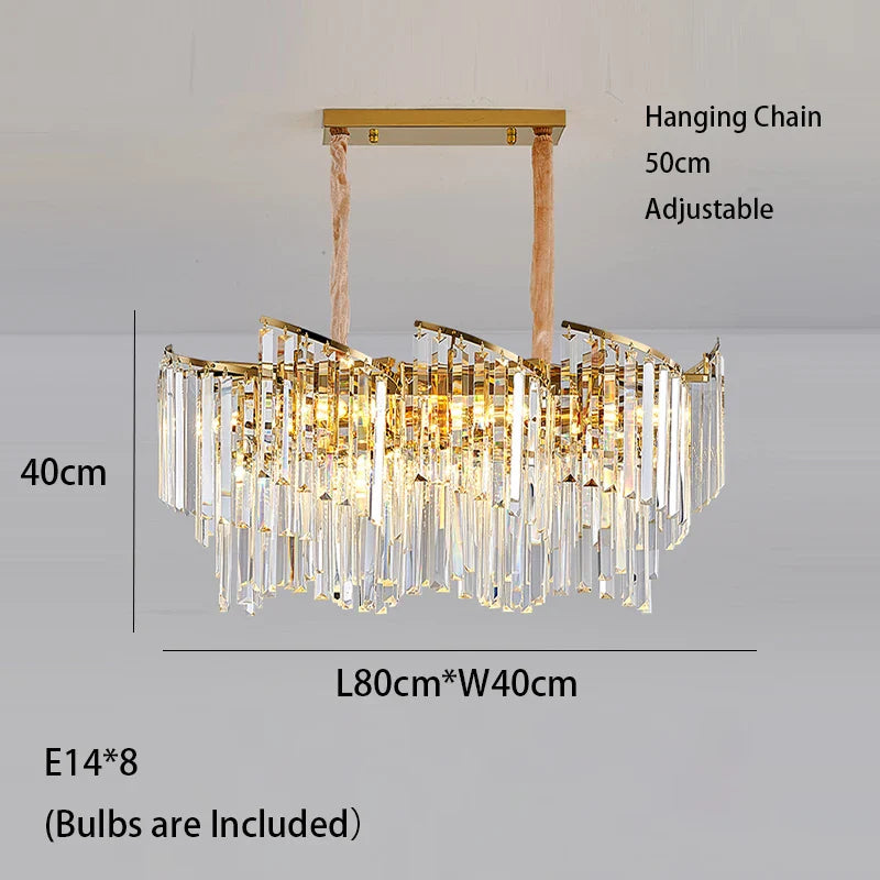 Afralia™ Gold Glass Chandelier Light | European Spiral Design for Dining Room Decor