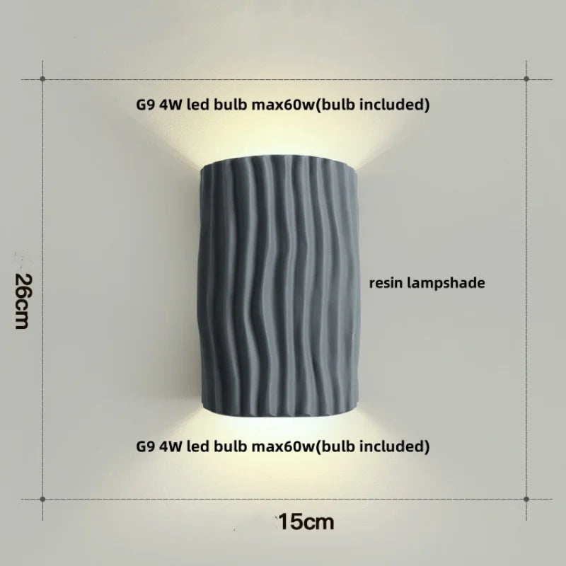 Afralia™ Double LED Wall Lamp Sconce Modern Resin Bathroom Mirror Light