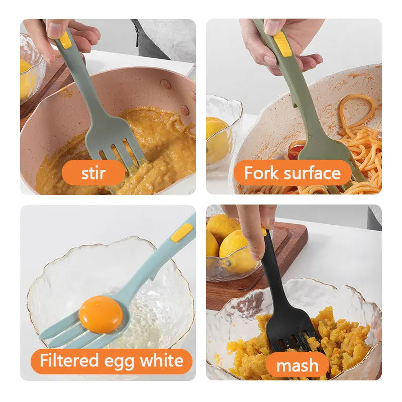 Afralia™ Silicone Fork Set: Multifunctional Kitchen Utensils for Cooking, Serving, Whisking & More