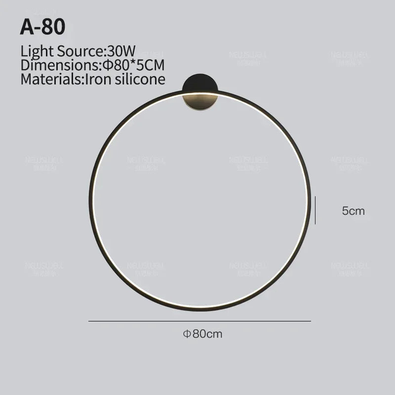 Afralia™ Nordic Ring LED Wall Lamp Modern Sconce for Living Room Bedroom Hallway