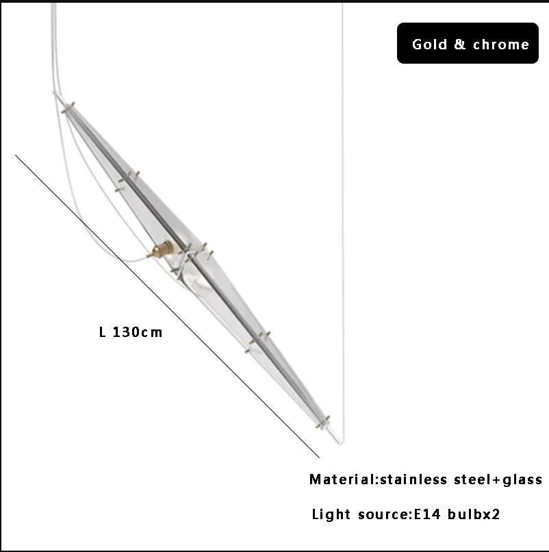 Afralia™ Glass Cone Chandelier: Height Adjustable Luxury Art Indoor Pendant Lamp