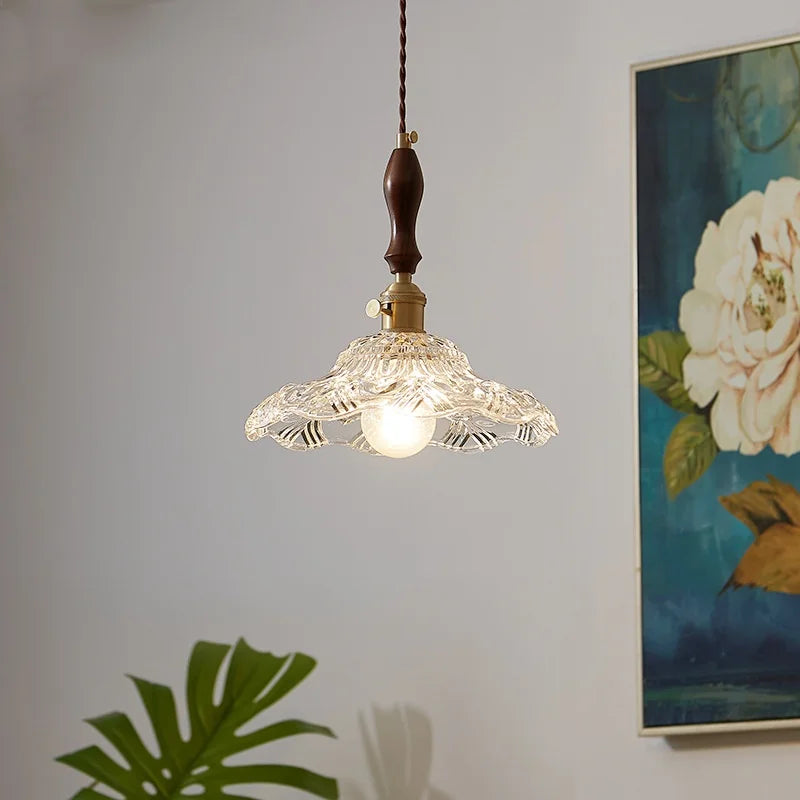 Afralia™ LED Pendant Lamp Elegant Copper Glass Modern Style Hanging Light Fixtures