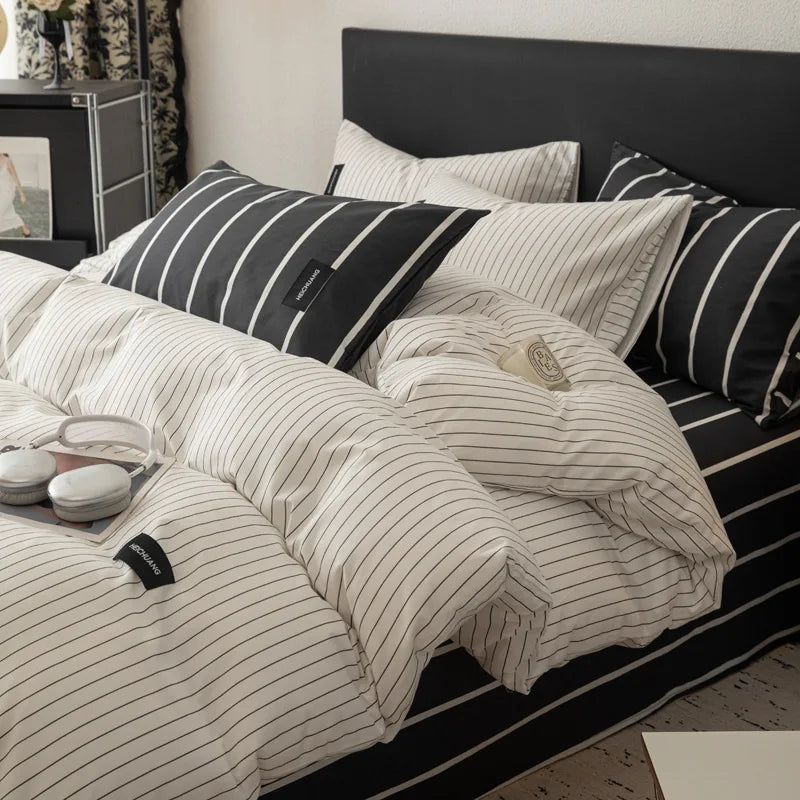 Afralia™ Nordic Cotton Bedding Sets High Quality Queen Twin Comforter Set