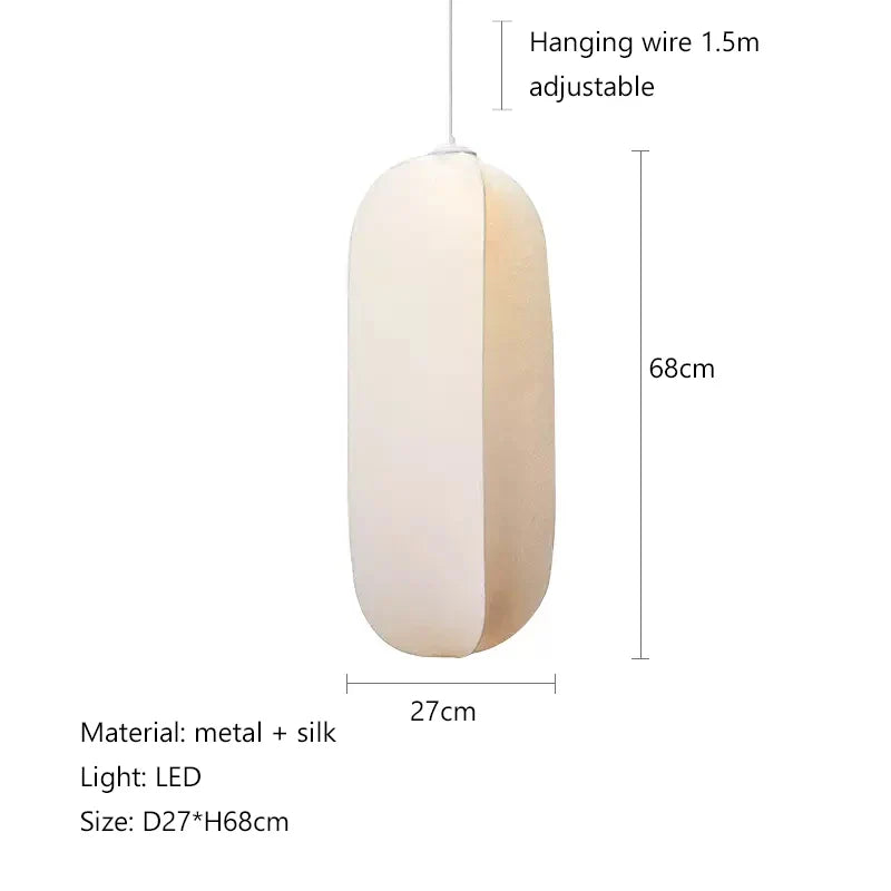 Afralia™ Silk Chandelier: Nordic Wabi Sabi LED Pendant Light for Home, Bar, and Dining Room