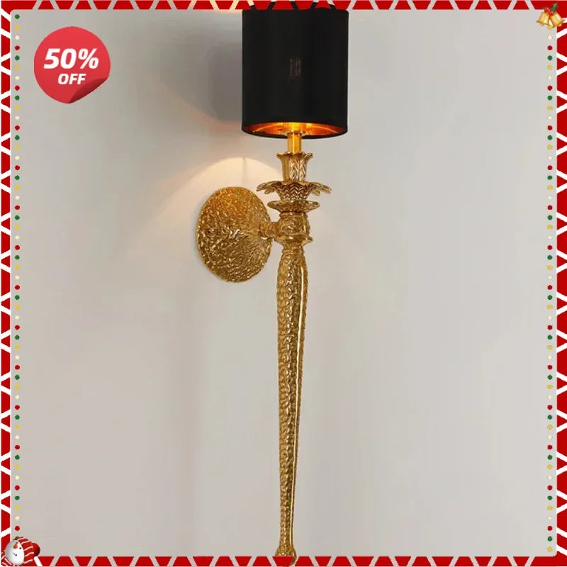 Afralia™ Copper Wall Lamp for Luxury Living Room TV Background, Bedroom, Staircase LED Lighting