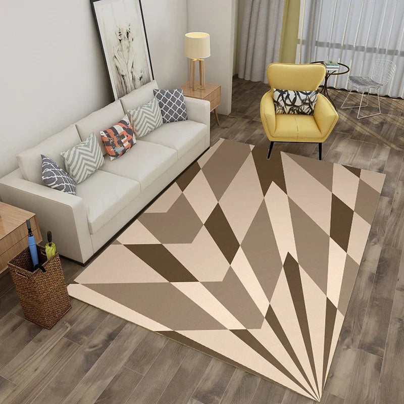 Afralia™ Checkered Vertigo Carpets: 3D Stereoscopic Living Room Rugs in Crystal Velvet