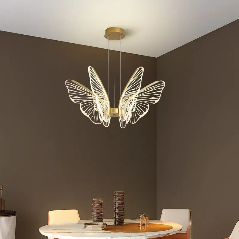 Afralia™ Butterfly LED Chandelier for Bedroom and Dining Room Lighting