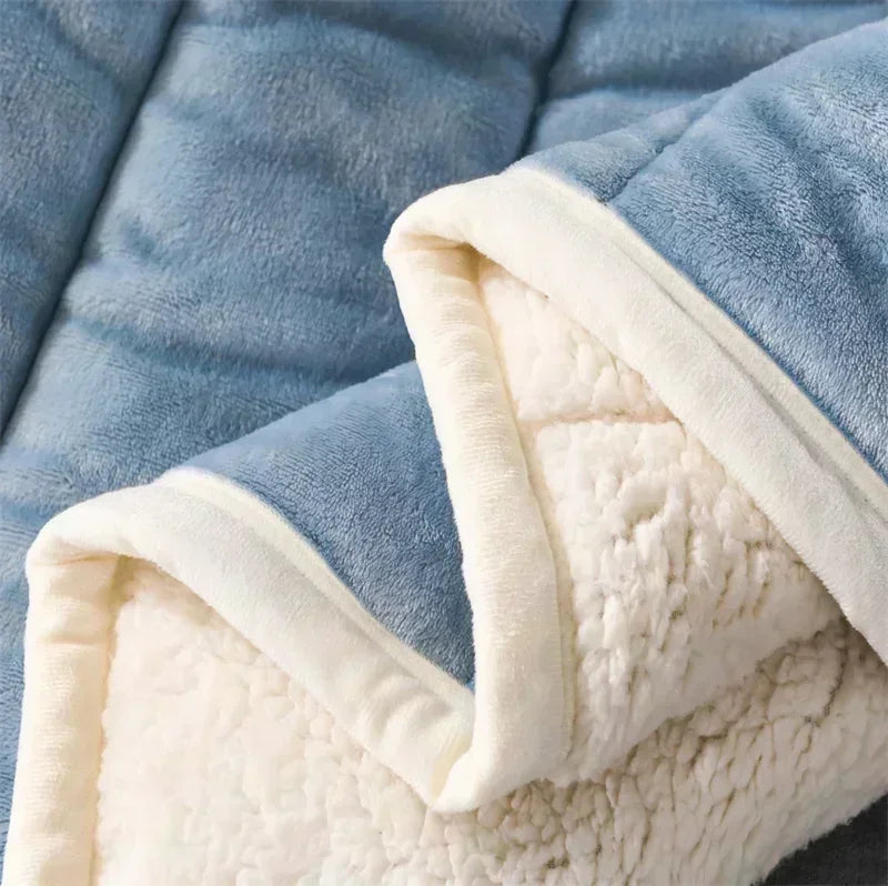 Afralia™ Cozy 3-Layer Coral Fleece Blanket for Winter Bedding