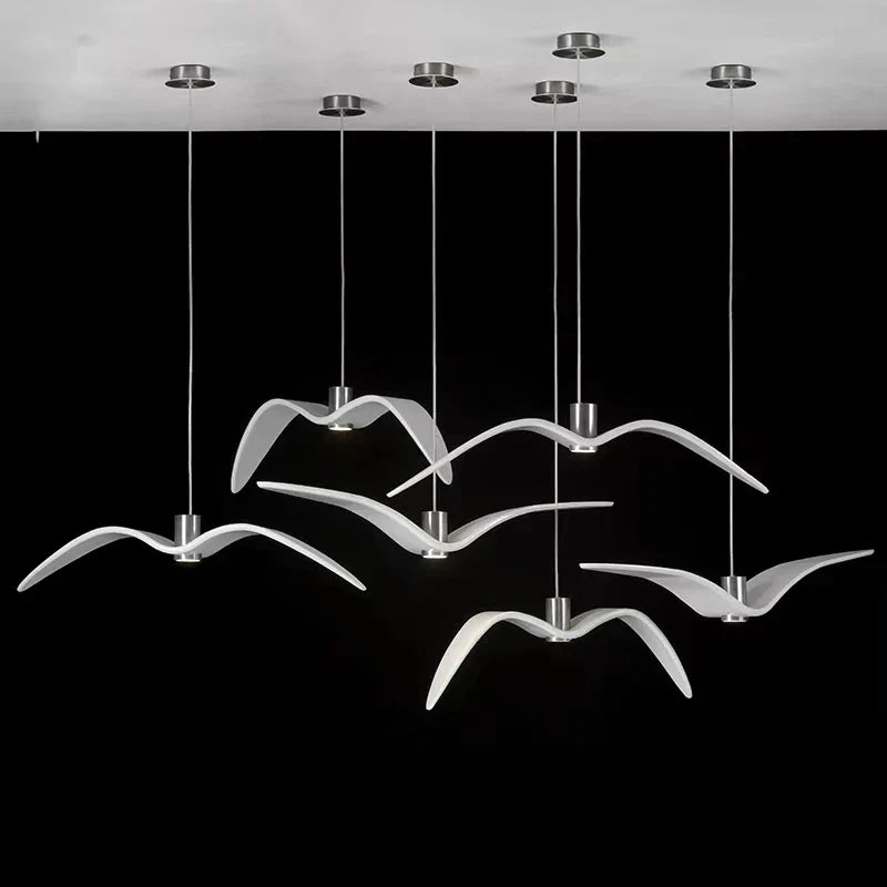 Afralia™ LED Seagull Chandelier: Designer Decor Villa Bird Restaurant Staircase Chandelier