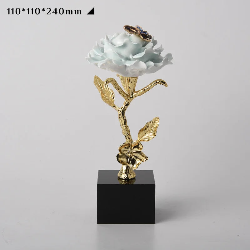 Afralia™ Crystal Rose Decor, Light Luxury Gifts, TV & Wine Cabinet Decor, Office Ornaments.