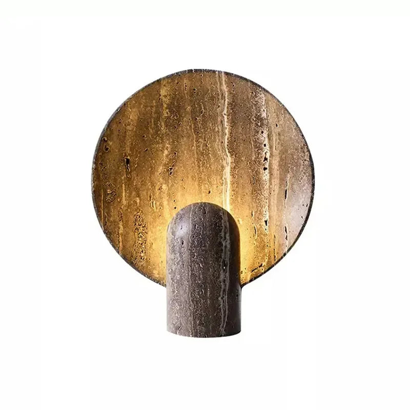 Afralia™ Dark Travertine Rock LED Resin Table Lamp - Modern Minimalist Home Decor