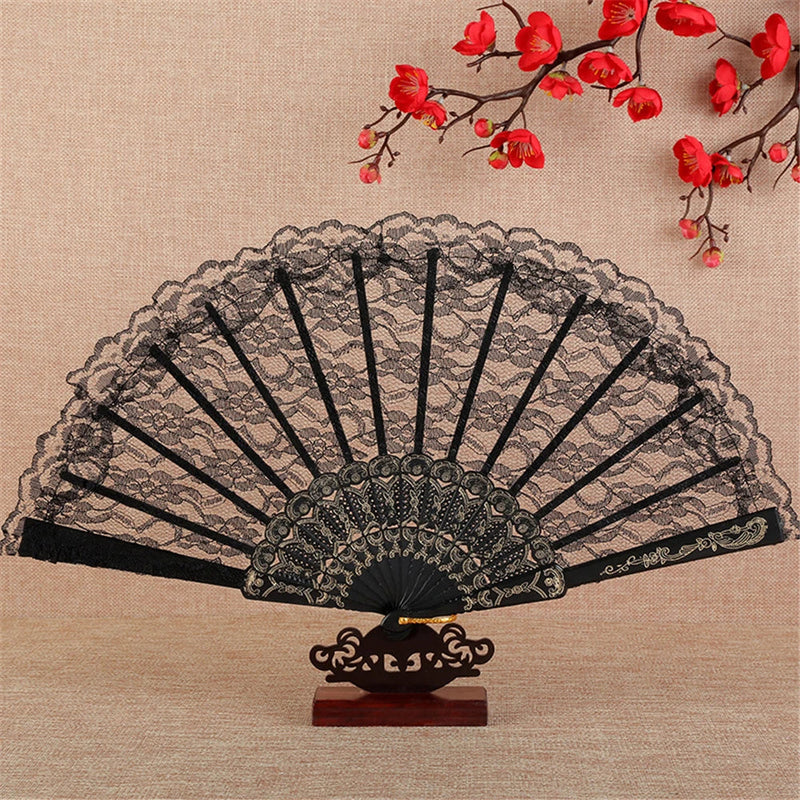 Afralia™ Flower Dance Hand Fan | Elegant Wedding Party Accessory