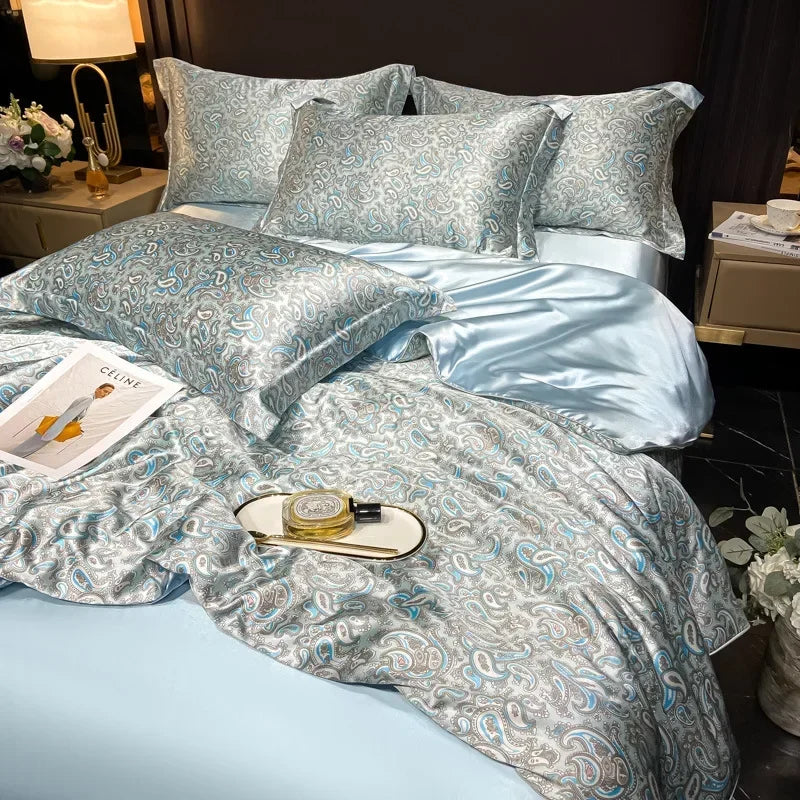 Afralia™ Soft Silk Printed Bedding Sets for Luxurious Bedroom Decor