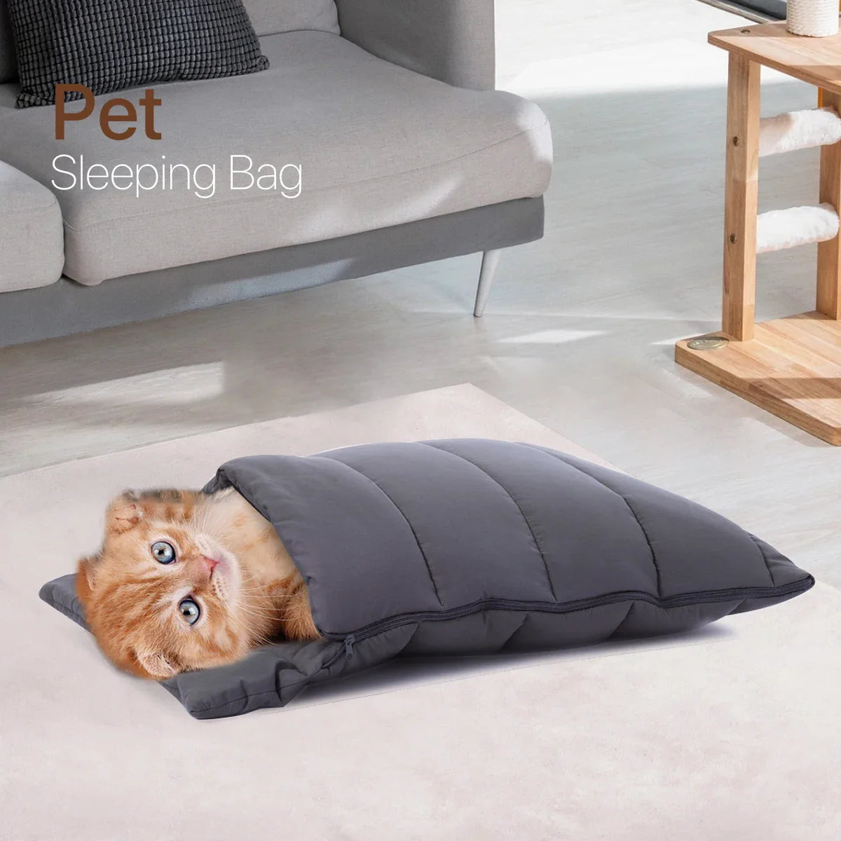 Afralia™ Cozy Cat Cave Bed, Washable Soft Hideaway for Indoor Cats